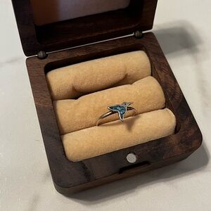 Sterling Silver and Turquoise Hummingbird Ring